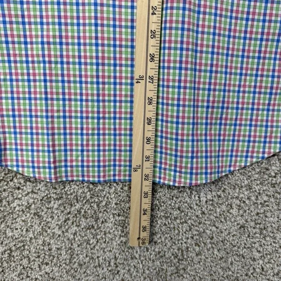 Masters Peter Millar Shirt Men L Long Sleeve Button Up Performance Stretch Nylon
